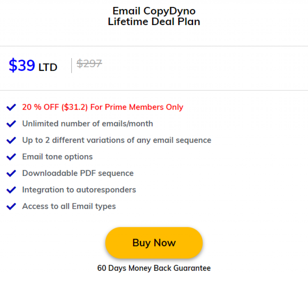 email copydyno pricing